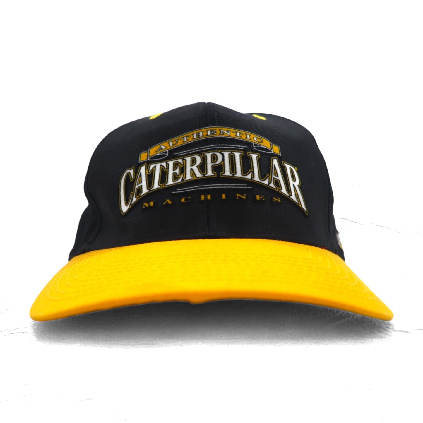 CAT アメリカ企業 スナップバック バイカラー ベースボールキャップ FREE ブラック イエロー CYRK