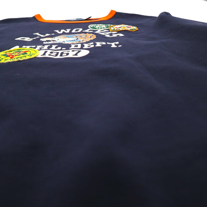 Polo by Ralph Lauren フリース グラフィック スウェットシャツ 2XL ネイビー 裏起毛 ワッペン R.L.WOLVES ATHL. DEPT.
