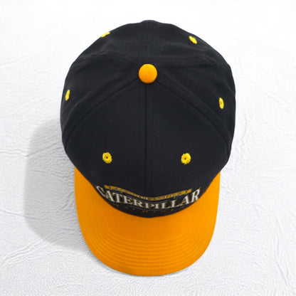 CAT アメリカ企業 スナップバック バイカラー ベースボールキャップ FREE ブラック イエロー CYRK