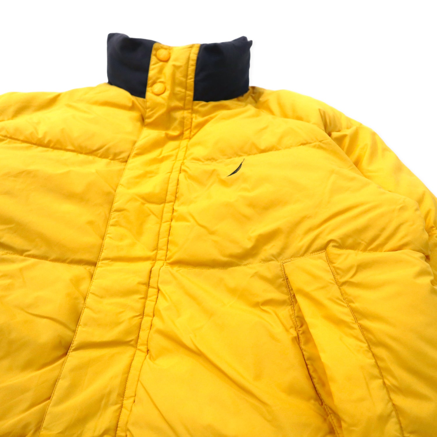 NAUTICA Reversible Sailing Puffer Jacket M Green Yellow Cotton