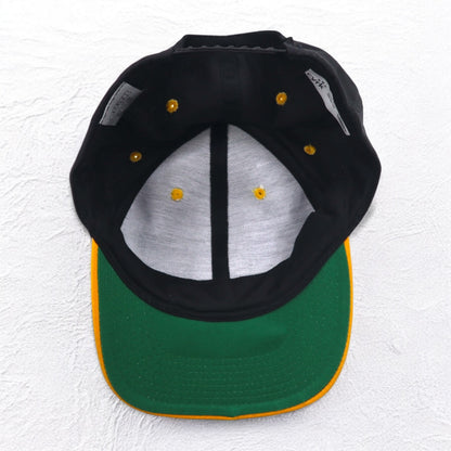 CAT アメリカ企業 スナップバック バイカラー ベースボールキャップ FREE ブラック イエロー CYRK