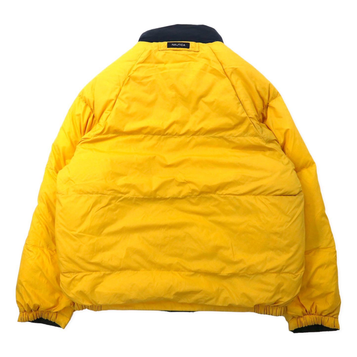 NAUTICA Reversible Sailing Puffer Jacket M Green Yellow Cotton ...