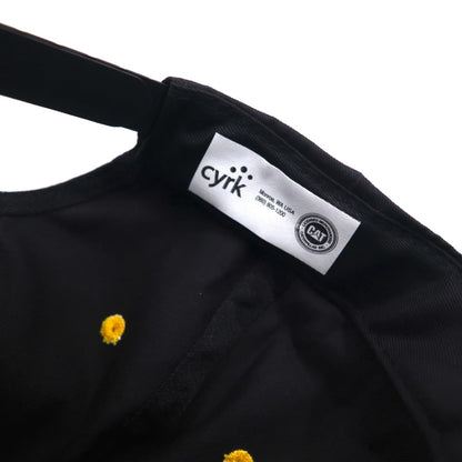 CAT アメリカ企業 スナップバック バイカラー ベースボールキャップ FREE ブラック イエロー CYRK