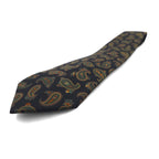 Ralph Lauren tie in black, green, silk, all-over paisley pattern