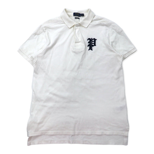 日本然リトテ-古着オンライン-POLO RALPH LAUREN ポロシャツ L ホワイト コットン 鹿の子 CUSTOM FIT-POLO RALPH LAUREN Polo Shirt L White Cotton Pique CUSTOM FIT