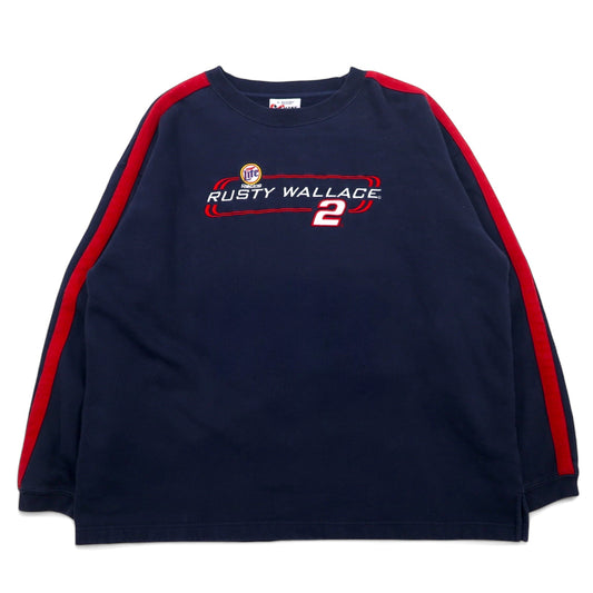 日本然リトテ-古着オンライン-90年代 CHASE AUTHENTICS レーシング 刺繍 スウェット XL ネイビー コットン RUSTY WALLACE-90's CHASE AUTHENTICS Racing Embroidery Sweatshirt XL Navy Cotton RUSTY WALLACE