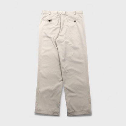 Brooks Brothers COUNTRY CLUB タック ワイド スラックスパンツ L ベージュ ポリエステル