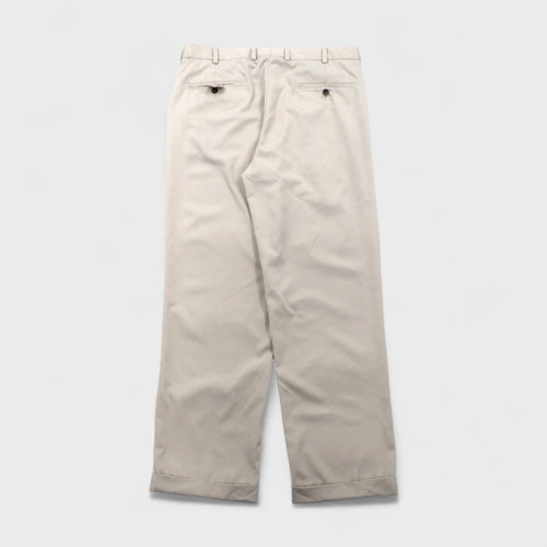 Brooks Brothers COUNTRY CLUB タック ワイド スラックスパンツ L ベージュ ポリエステル