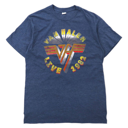 VAN HALEN ヴァンヘイレン バンドTシャツ M ネイビー コットン LIVE 1982 メキシコ製