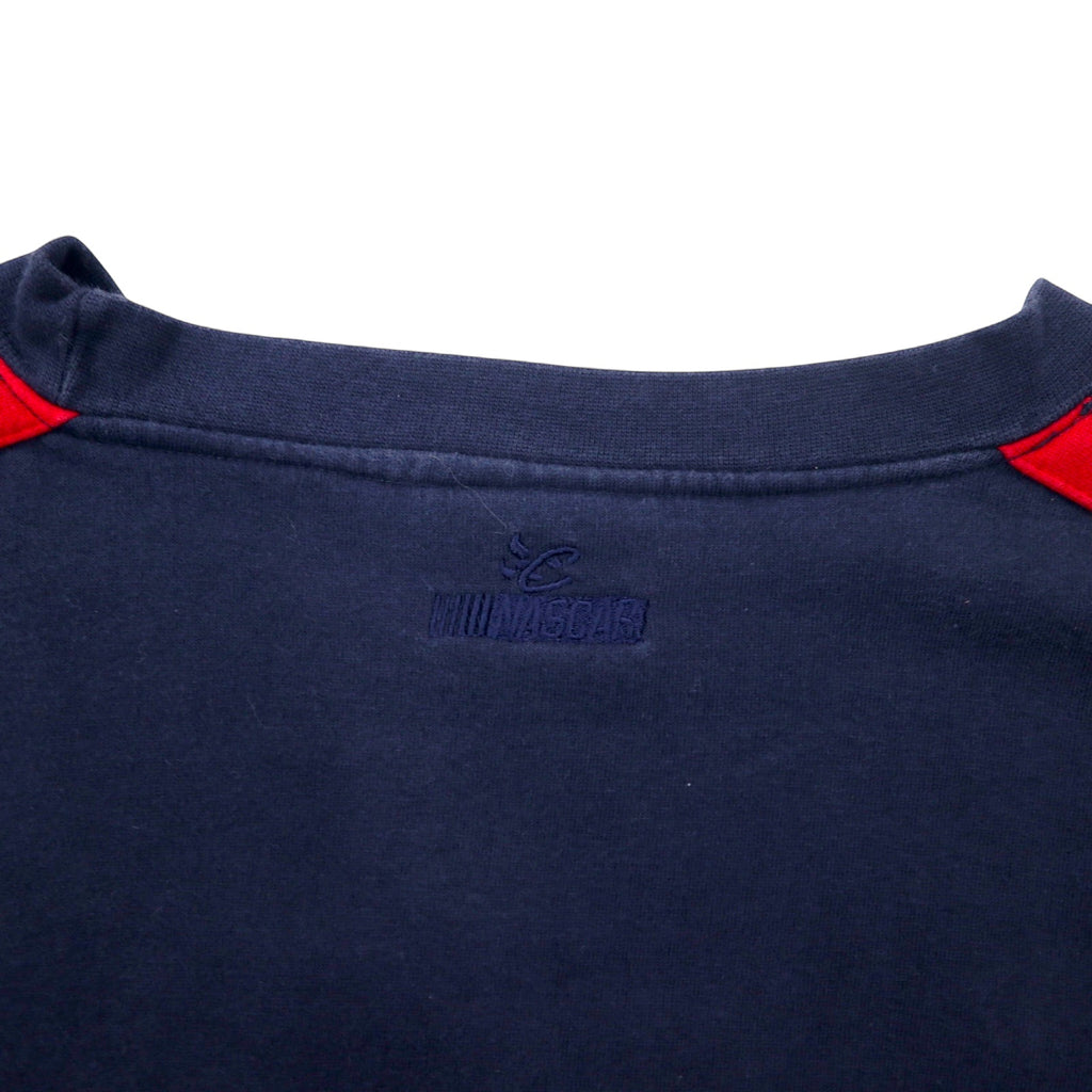 90s CHASE AUTHENTICS Racing Embroidery Sweatshirt XL Navy Cotton RUSTY WALLACE