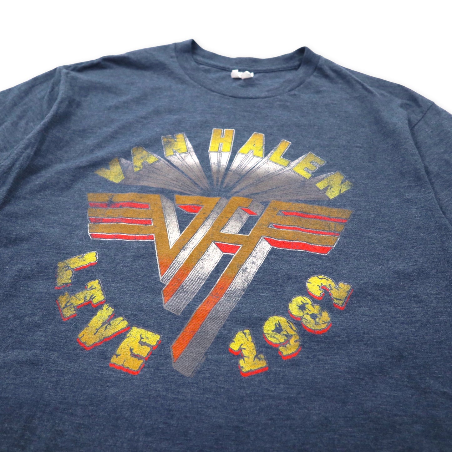 VAN HALEN ヴァンヘイレン バンドTシャツ M ネイビー コットン LIVE 1982 メキシコ製