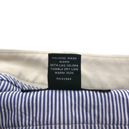 Brooks Brothers COUNTRY CLUB タック ワイド スラックスパンツ L ベージュ ポリエステル