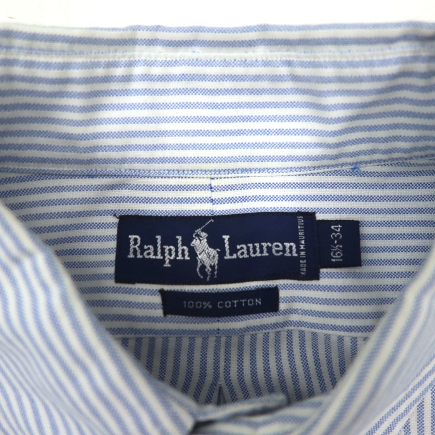 Ralph Lauren 90年代 オックスフォード ボタンダウンシャツ XL ブルー ホワイト ストライプ スモールポニー刺繍