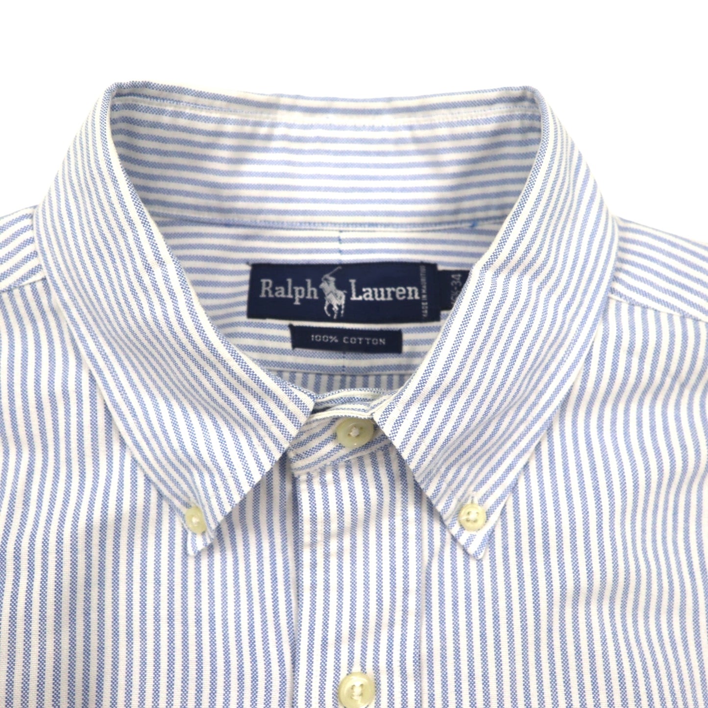 Ralph Lauren 90年代 オックスフォード ボタンダウンシャツ XL ブルー ホワイト ストライプ スモールポニー刺繍