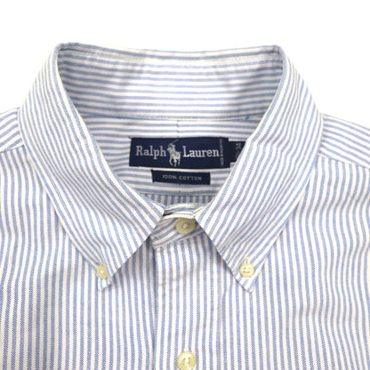 Ralph Lauren 90年代 オックスフォード ボタンダウンシャツ XL ブルー ホワイト ストライプ スモールポニー刺繍
