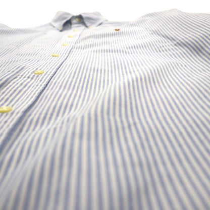 Ralph Lauren 90年代 オックスフォード ボタンダウンシャツ XL ブルー ホワイト ストライプ スモールポニー刺繍