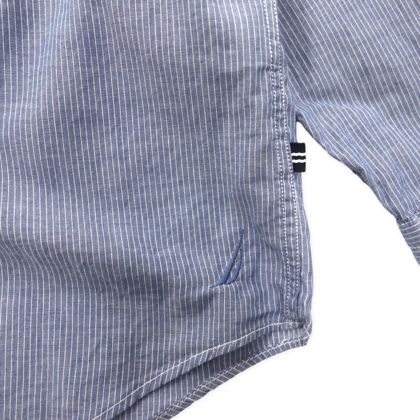 NAUTICA ワークシャツ XL ブルー ストライプ コットン SLIM FIT