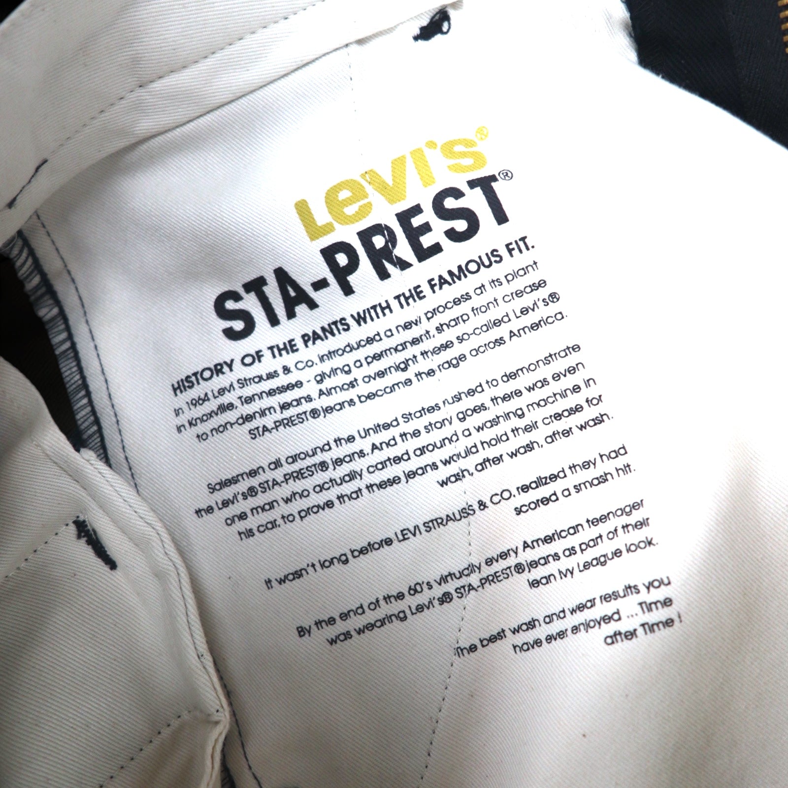 LEVI'S STA-PREST Cropped Wide Leg Chino Trousers, M, Black, Cut-off, CROPPED WIDE LEG CHINO, 47873-0003