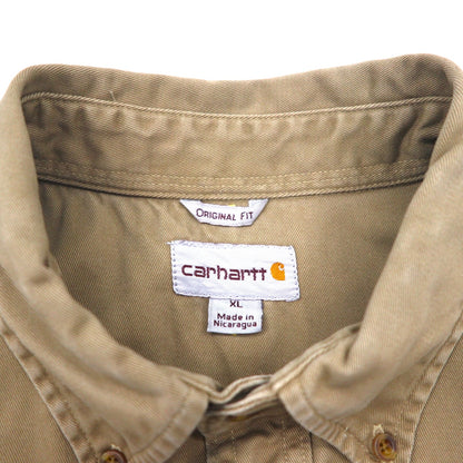 carhartt ボタンダウン ワークシャツ XL ベージュ ダブルポケット OAKMAN S09 266