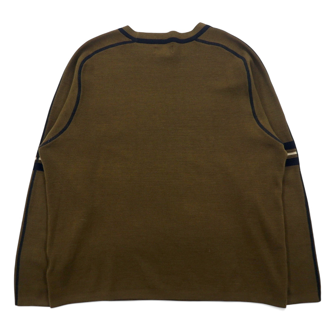 オーストラリア製 90年代 UNIONBAY アクリルニット セーター L カーキ ワンポイントロゴ 刺繍
