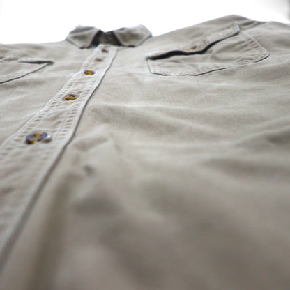 carhartt ボタンダウン ワークシャツ XL ベージュ ダブルポケット OAKMAN S09 266