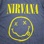 NIRVANA ニルヴァーナ ロック バンド Tシャツ バンT L ネイビー コットン ポリエステル メキシコ製