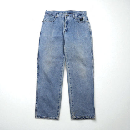 HARLEY DAVIDSON リラックスフィット テーパード デニムパンツ L インディゴ ジッパーフライ レザーパッチ メキシコ製