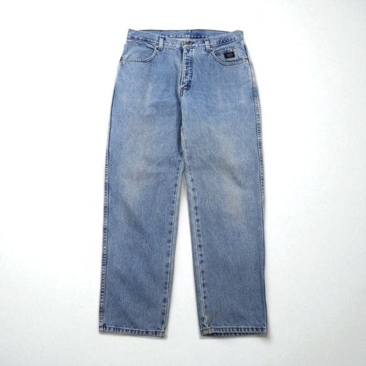 HARLEY DAVIDSON リラックスフィット テーパード デニムパンツ L インディゴ ジッパーフライ レザーパッチ メキシコ製