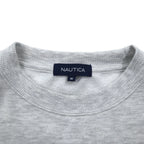 NAUTICA Print Sweatshirt M Grey Fleece Back Print SAILING