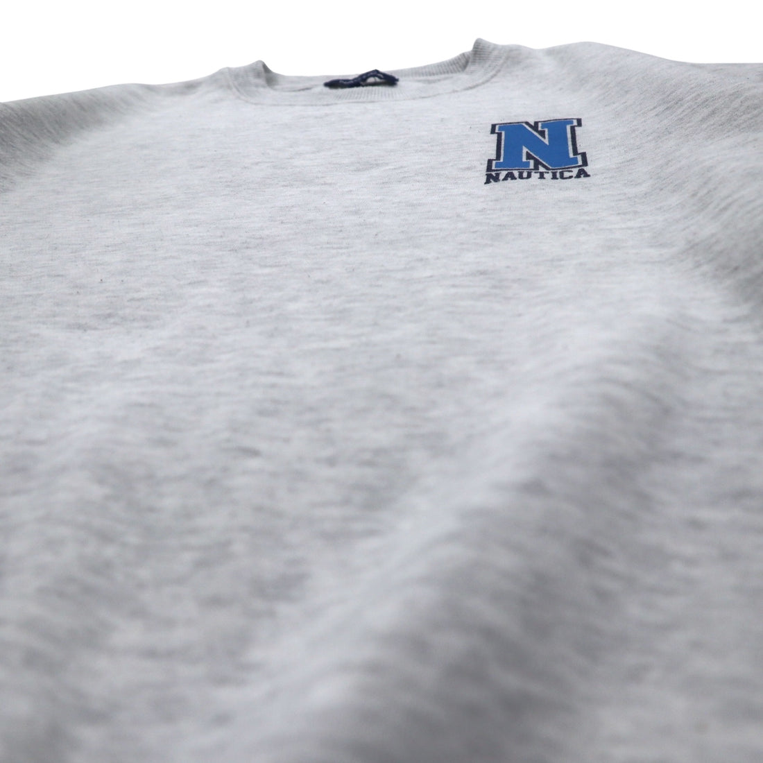 NAUTICA Print Sweatshirt M Grey Fleece Back Print SAILING