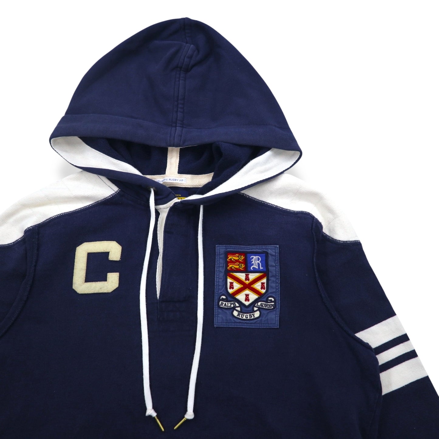 RUGBY RALPH LAUREN Rugby shirt, hoodie, L, navy, patch, numbering, CLASSIC RUGBY FIT