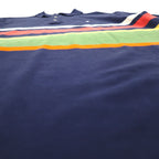 POLO RALPH LAUREN Striped Polo Shirt M Navy Cotton Pique Small Pony Embroidery