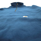 carhartt リラックスフィット ハーフジップ スウェット 2XL Relaxed Fit ブルー 無地 カンガルーポケット 裏起毛 105657