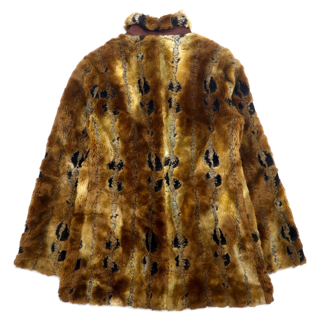 90s Leopard Faux Fur Jacket Coat XL Brown Polyester All-over Pattern