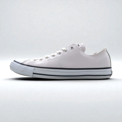 CONVERSE Leather All Star Ox Sneakers, Size 27.5cm, White, 1B905