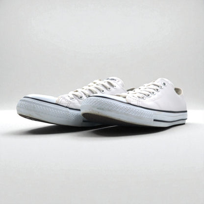 CONVERSE Leather All Star Ox Sneakers, Size 27.5cm, White, 1B905