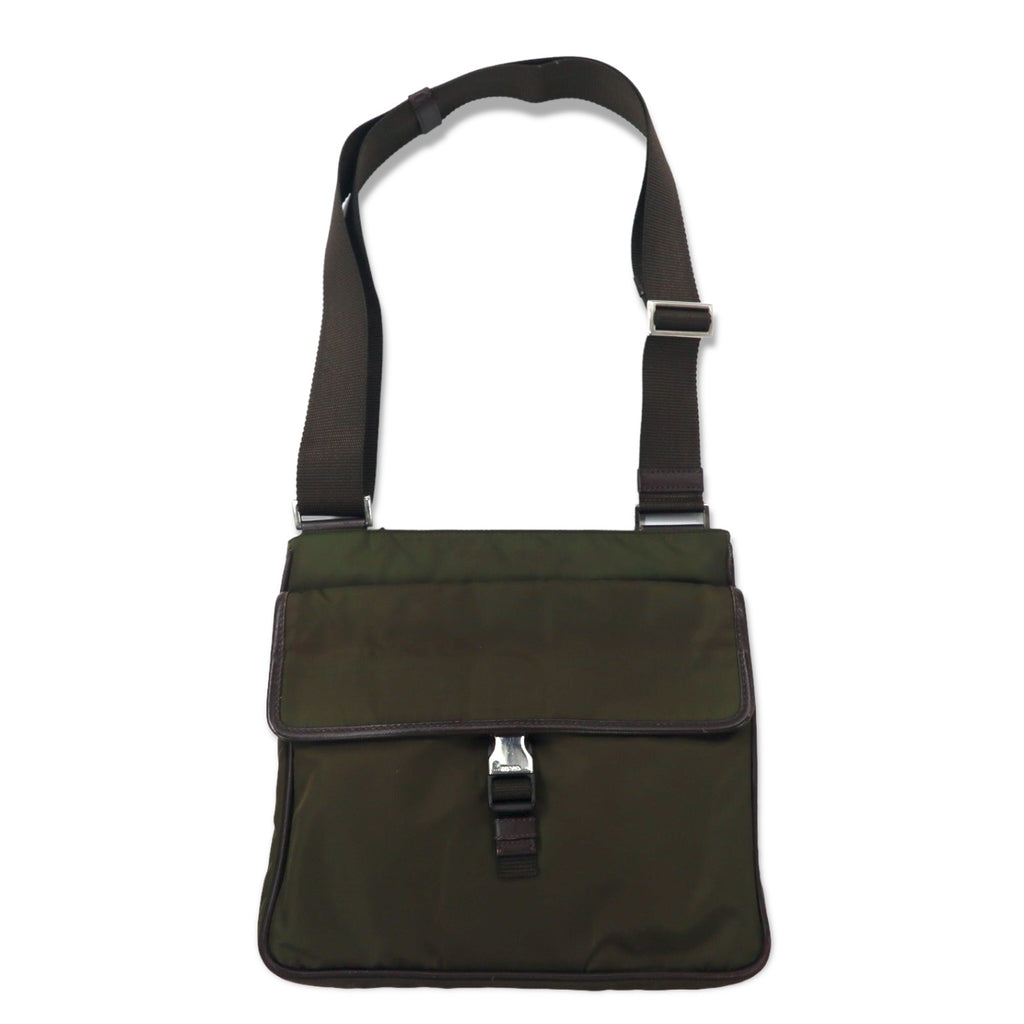 PRADA Crossbody Bag Shoulder Bag Khaki Nylon VELA SPORT Triangle Logo Plate TRICOLLA Made in Italy