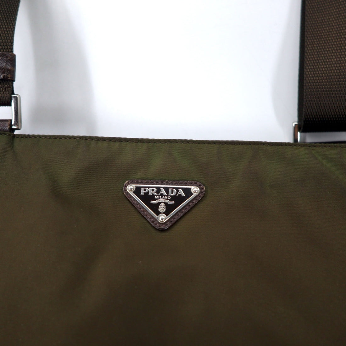 PRADA Crossbody Bag Shoulder Bag Khaki Nylon VELA SPORT Triangle Logo Plate TRICOLLA Made in Italy