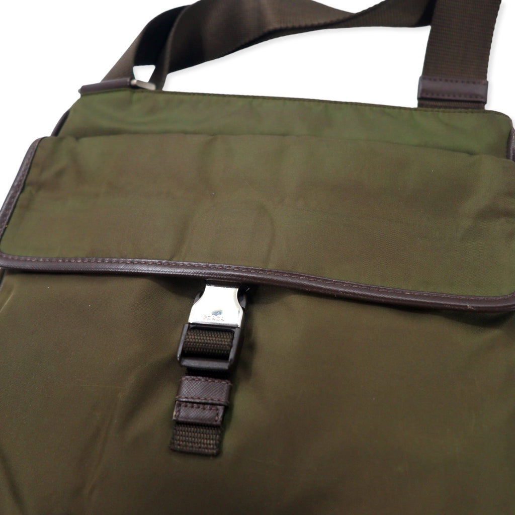 PRADA Crossbody Bag Shoulder Bag Khaki Nylon VELA SPORT Triangle Logo Plate TRICOLLA Made in Italy