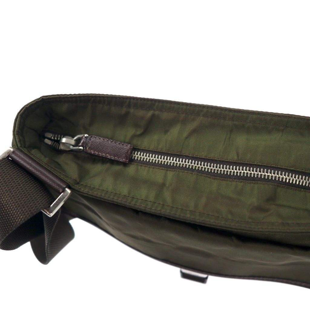 PRADA Crossbody Bag Shoulder Bag Khaki Nylon VELA SPORT Triangle Logo Plate TRICOLLA Made in Italy