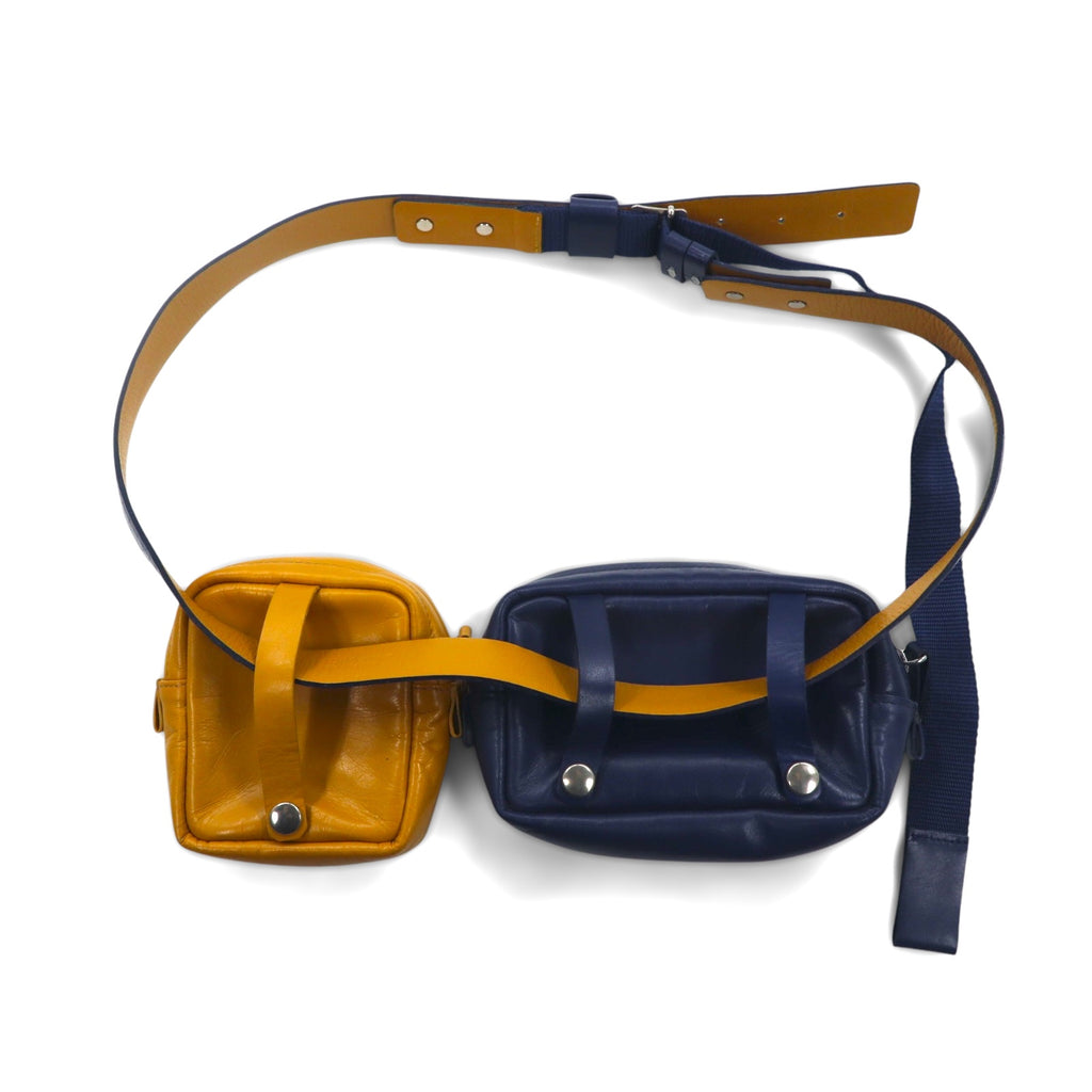 TOGA VIRILIS Belt Bag Waist Bag Body Bag Yellow Navy Metal Concho