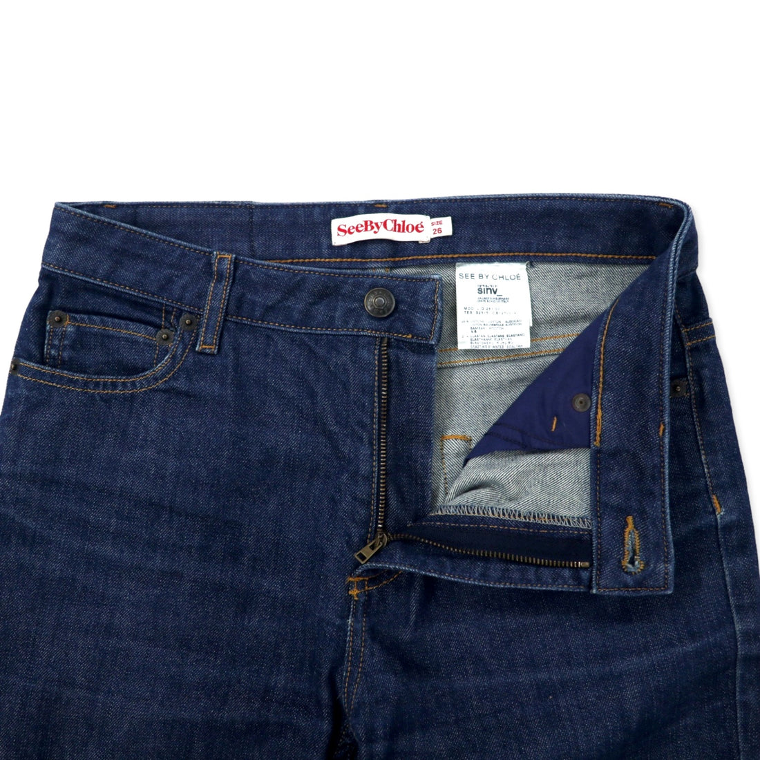 See By Chloe Slim Fit Jeans Denim Pants Size 26 Blue Cotton Stretch