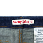 See By Chloe スリムフィット ジーンズ デニムパンツ 26 ブルー コットン ストレッチ