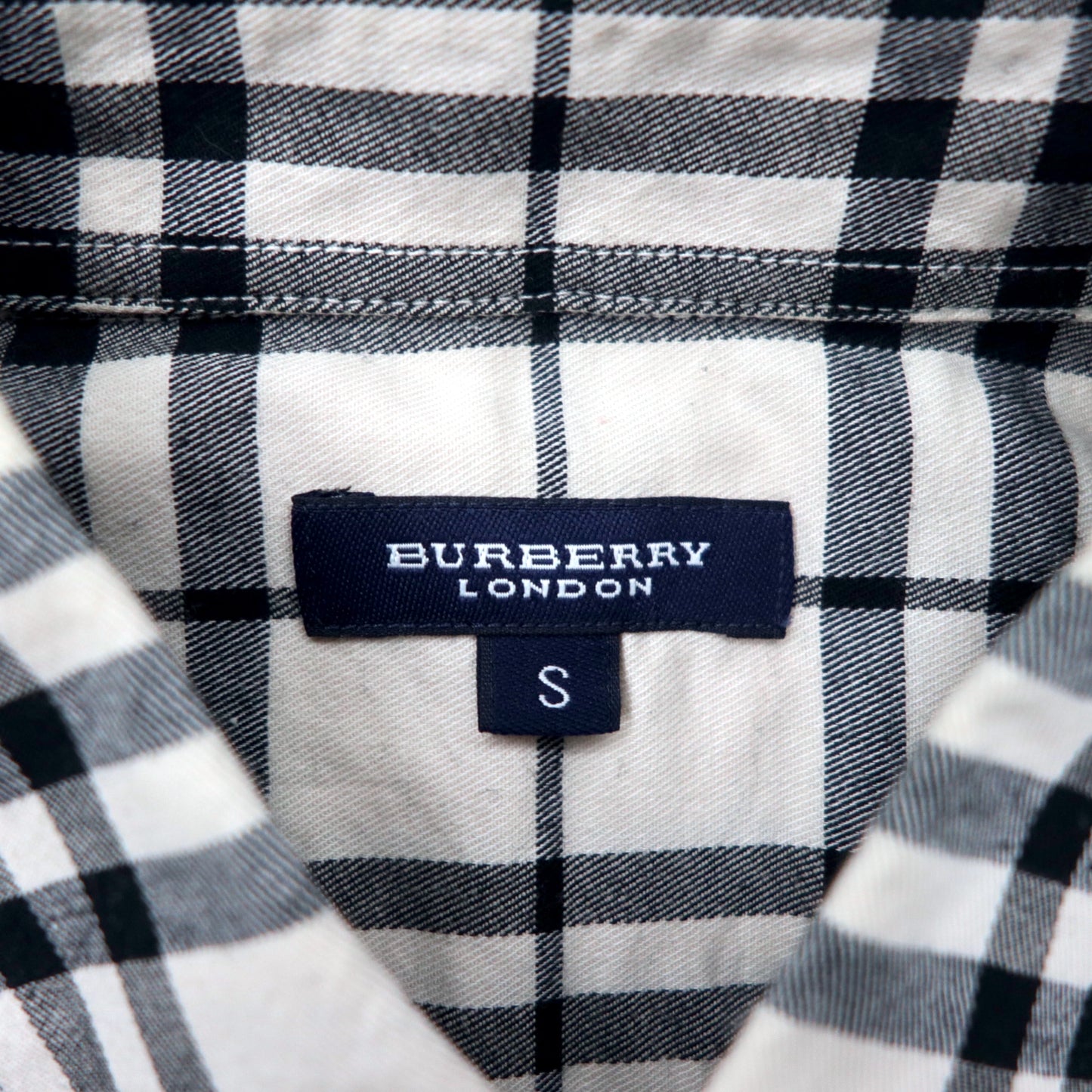 BURBERRY ノバチェック 半袖 ボタンダウンシャツ S ホワイト コットン ワンポイントロゴ刺繍