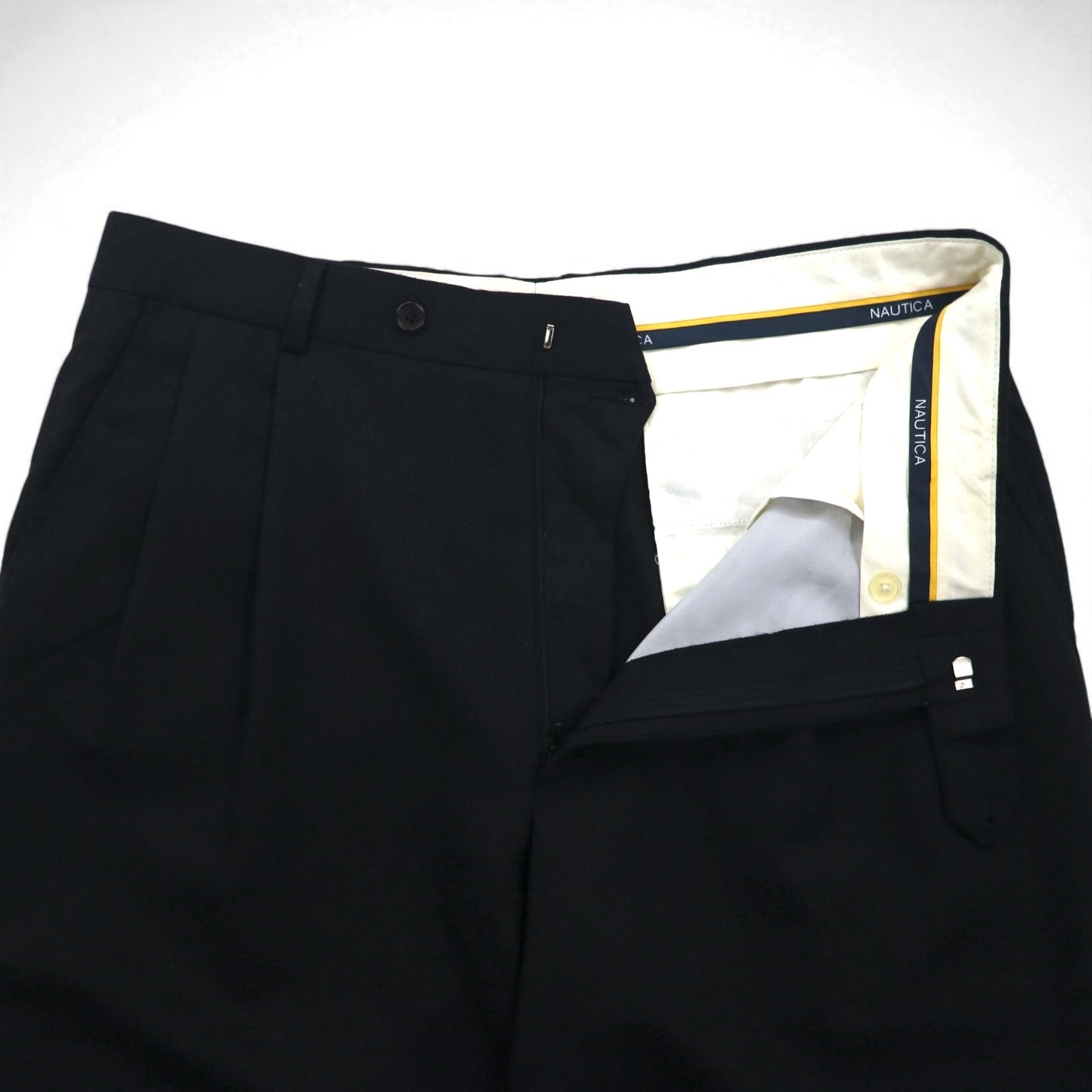 NAUTICA 2タック ワイド スラックスパンツ L グレー ウール