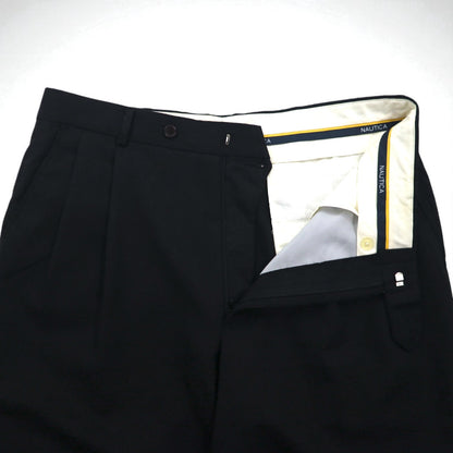 NAUTICA 2タック ワイド スラックスパンツ L グレー ウール