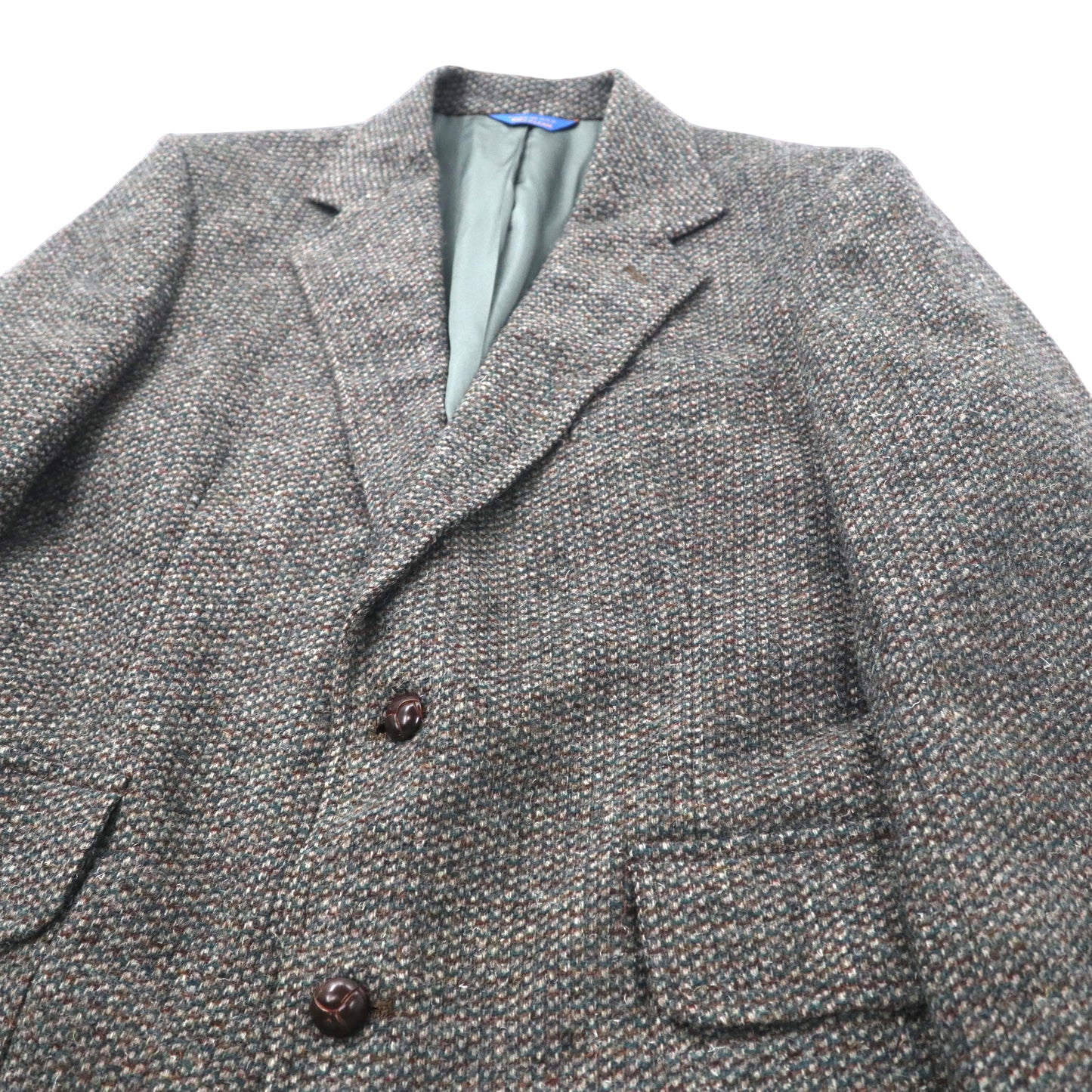 USA MADE 80's Pendleton 2B Tweed Jacket 40 Gray Wool Leather Elbo