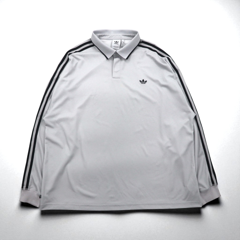 adidas Originals Adicolor Rugby Polo Jersey, Size XL, Gray Polyester, Trefoil Logo, 3-Stripes, HK9900