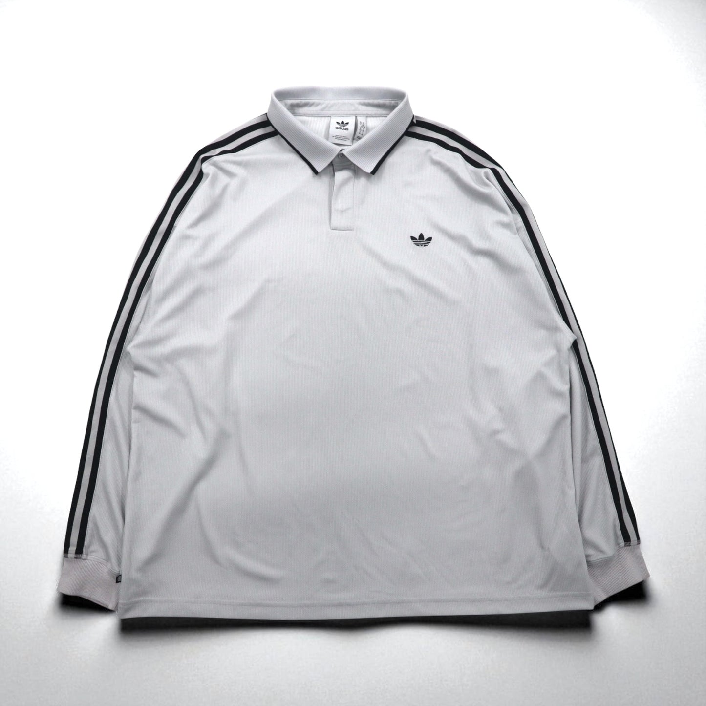 adidas Originals Adicolor Rugby Polo Jersey, Size XL, Gray Polyester, Trefoil Logo, 3-Stripes, HK9900
