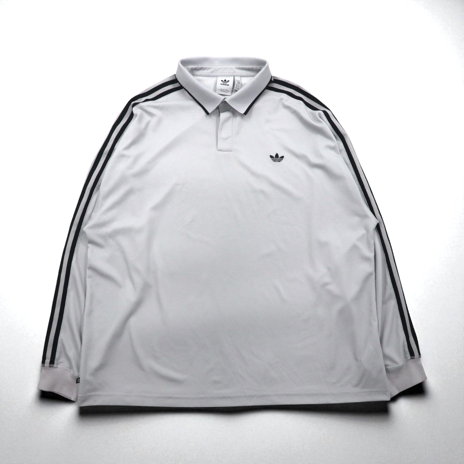 adidas Originals Adicolor Rugby Polo Jersey, Size XL, Gray Polyester, Trefoil Logo, 3-Stripes, HK9900